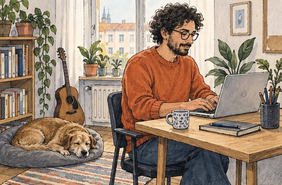 Remote-Onboarding für verteilte Teams – redaktionelle Illustration