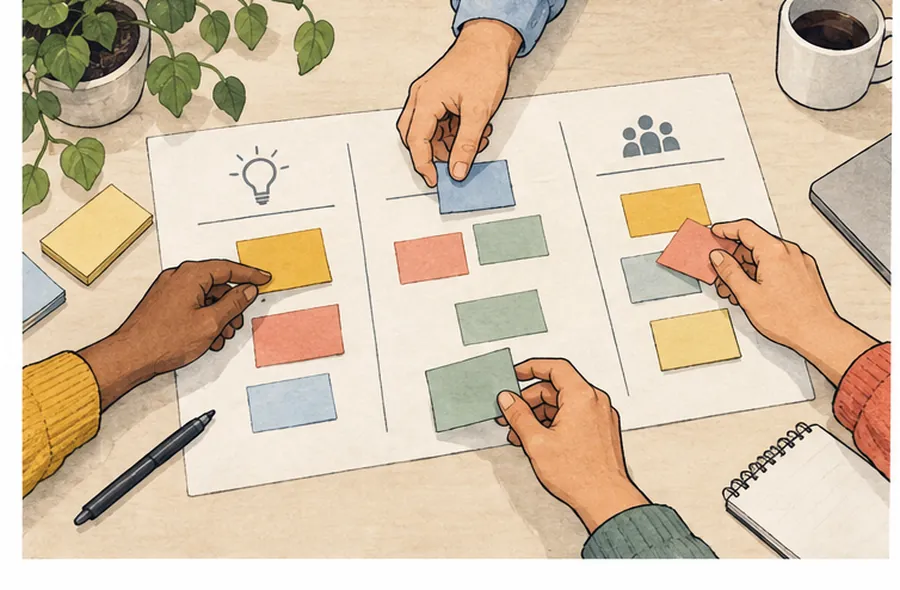 Onboarding planen: Die ersten 30 Tage strukturieren – redaktionelle Illustration